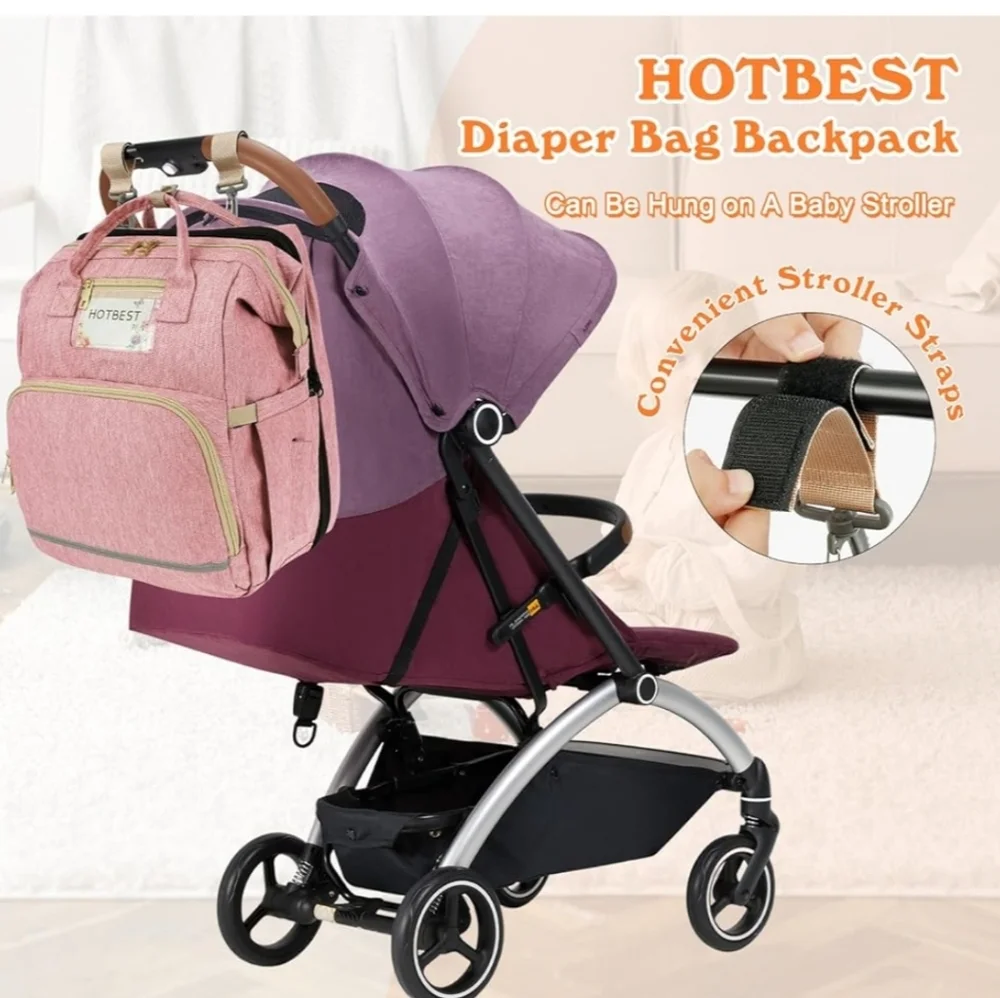 NWT HOTBEST PINK 💕 Diaper Bag Backpack, Diaper Bags, Multifunction